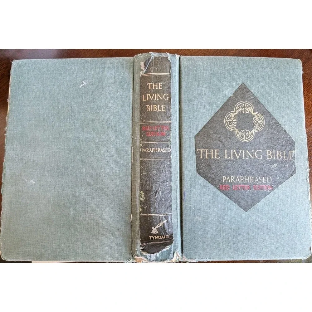 Vintage The Living Bible Paraphrased Red Letter Edition 1976 Tyndale Hardcover